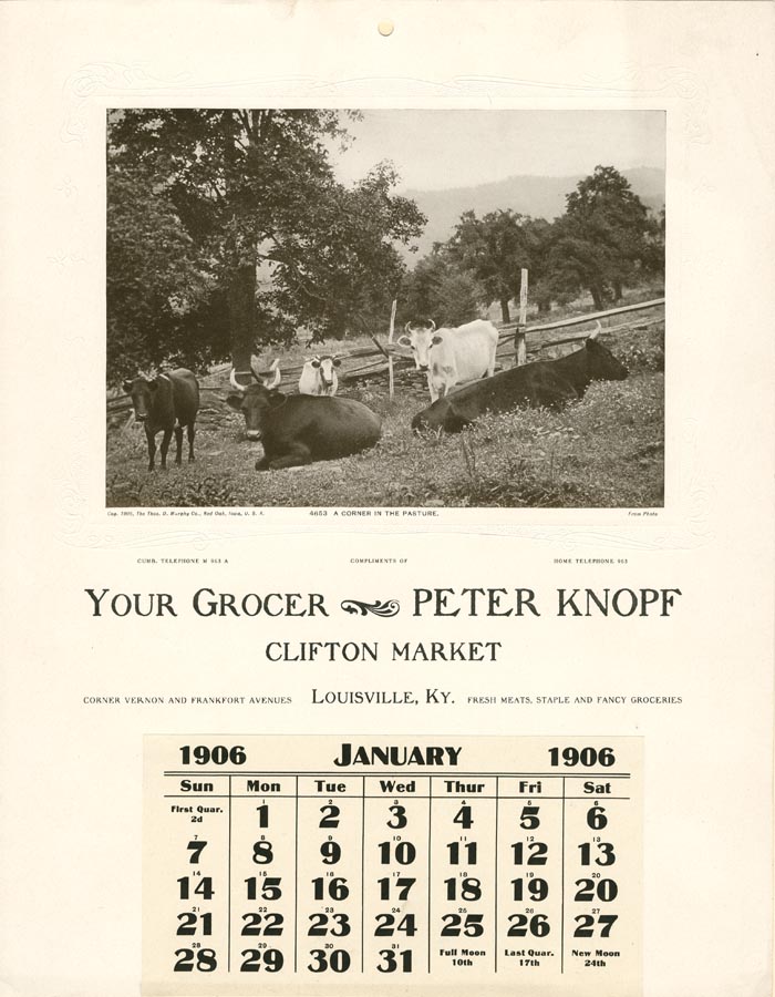 "Your Grocer" Salesman's Sample Calendar